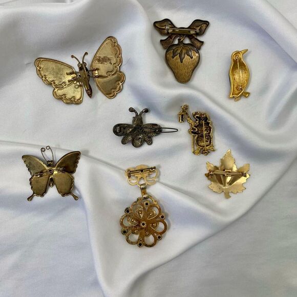 Lot of Vintage Gold-Toned Costume Critter Whimsygoth Fairy Pins & Brooches - Picture 5 of 5